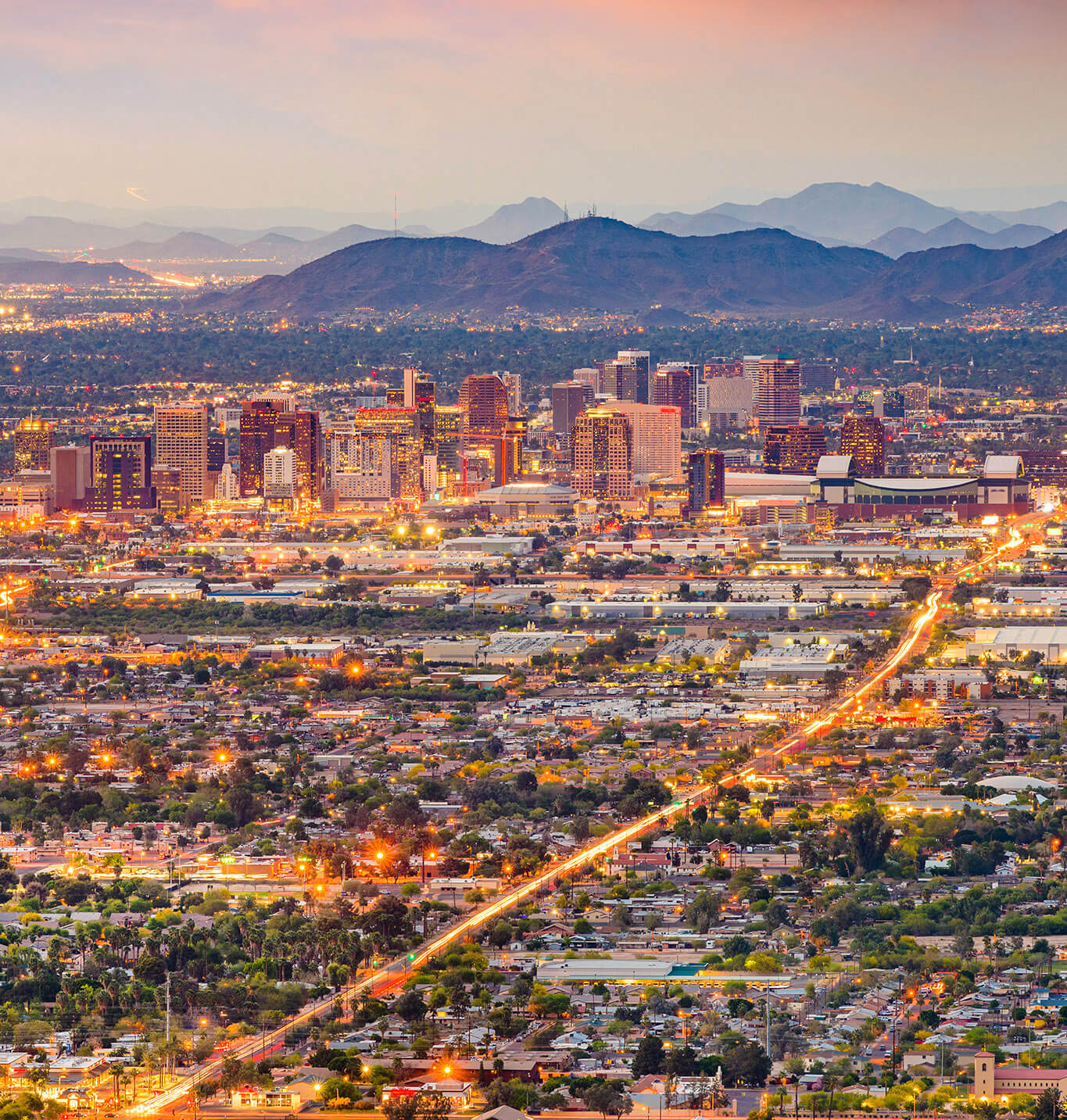 The Streets of Phoenix From Above